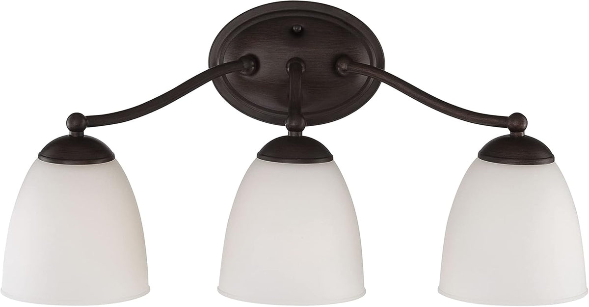 Three Light Vanity Frosted Glass Brushed Nickel Fixture D4226