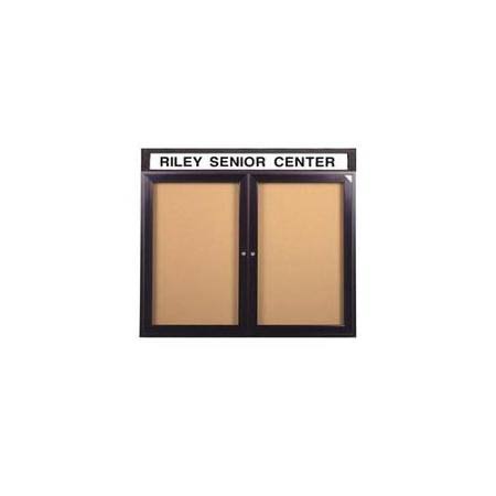 Bronze Alum Frame Enclosed Vinyl Bulletin Board O2212