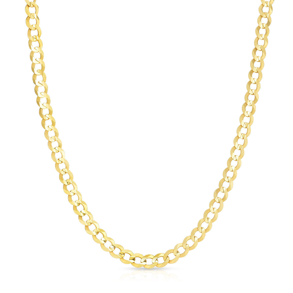 10k Yellow Gold Mens Solid Curb Chain Necklace 7mm Z690883