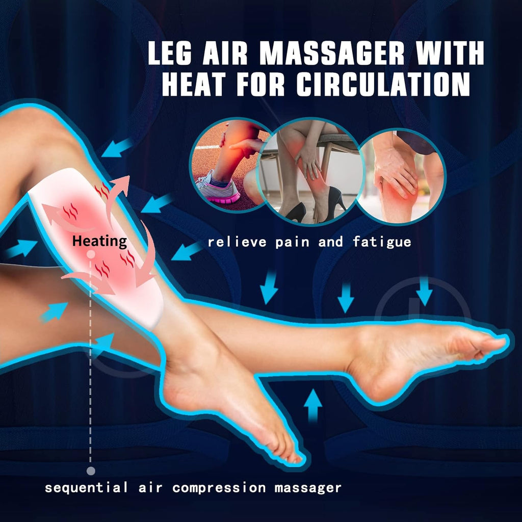 Portable Rechargeable Leg Massager with Heat Air Compression Y5242