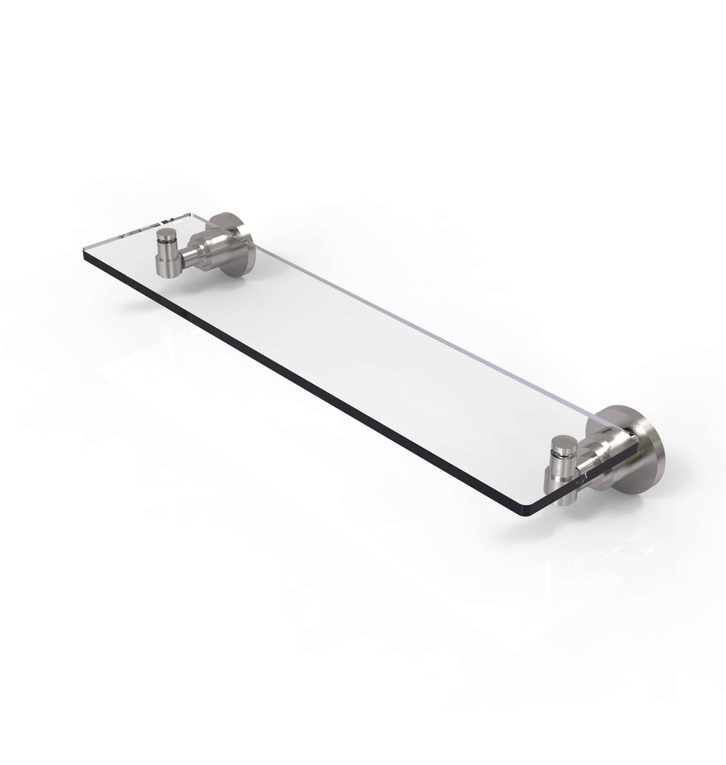 Glass Vanity Shelf with Beveled Edges Satin Nickel N852