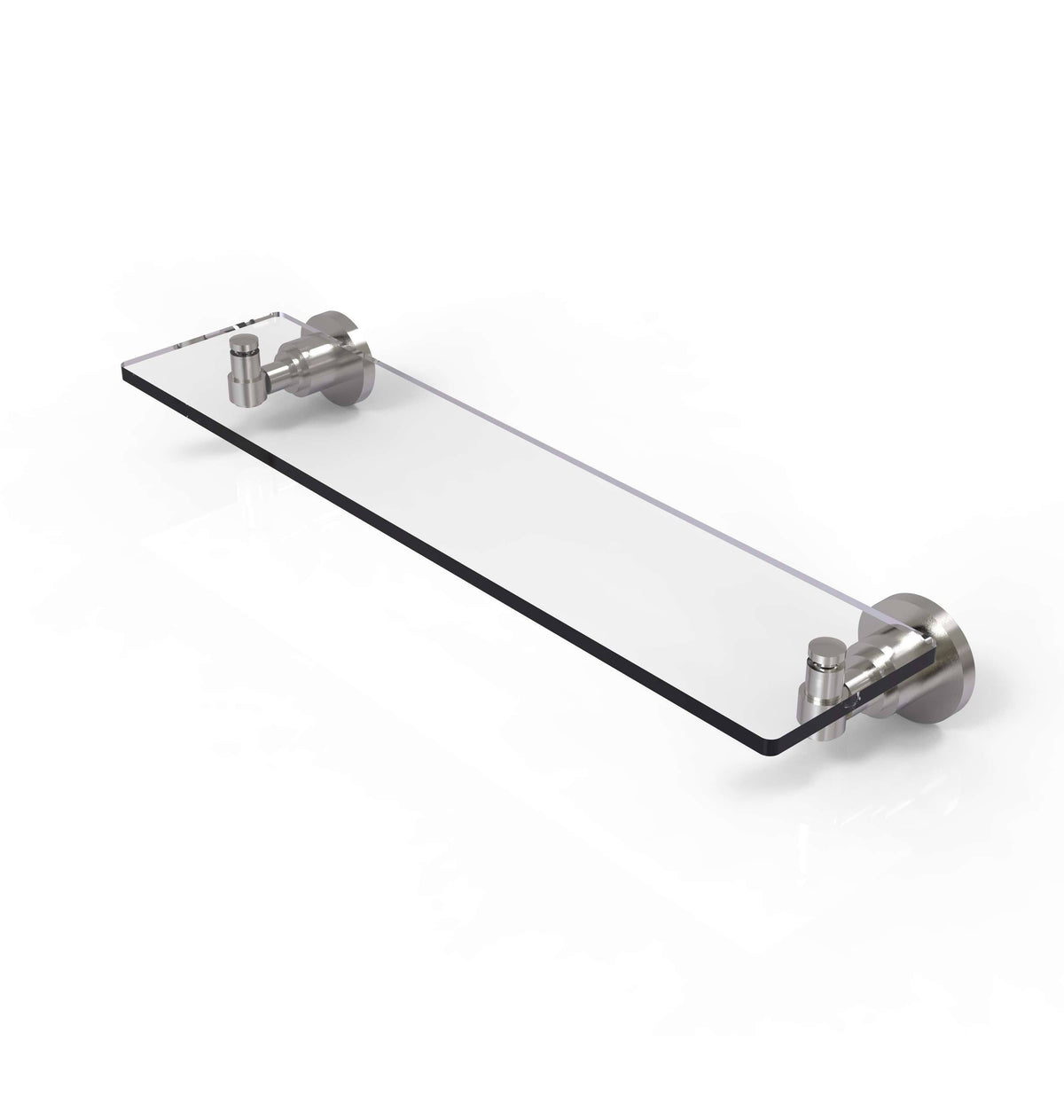 Glass Vanity Shelf with Beveled Edges Satin Nickel N852