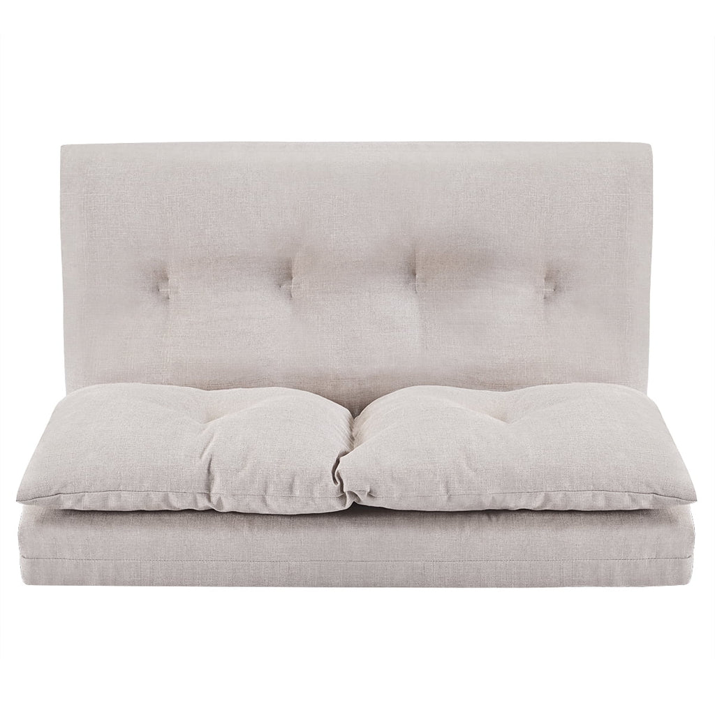 Foldable Double Chaise Lounge Floor Sofa Chair with Two Pillows F34293