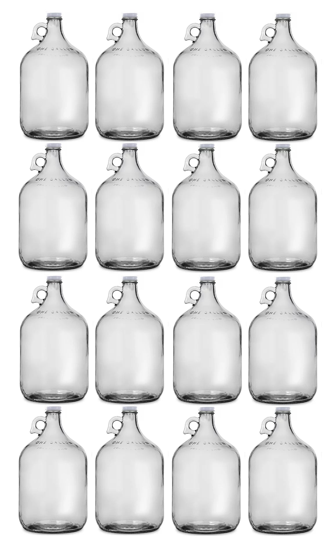 One Gallon Glass Jug with White Metal Screw Cap Set of 16 T742815