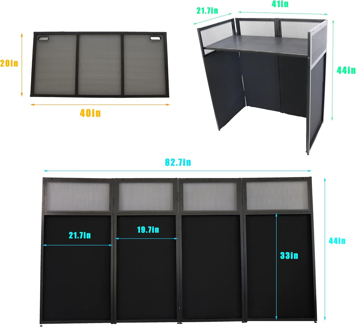 DJ Booth with Metal Frame and Travel Bag X658308