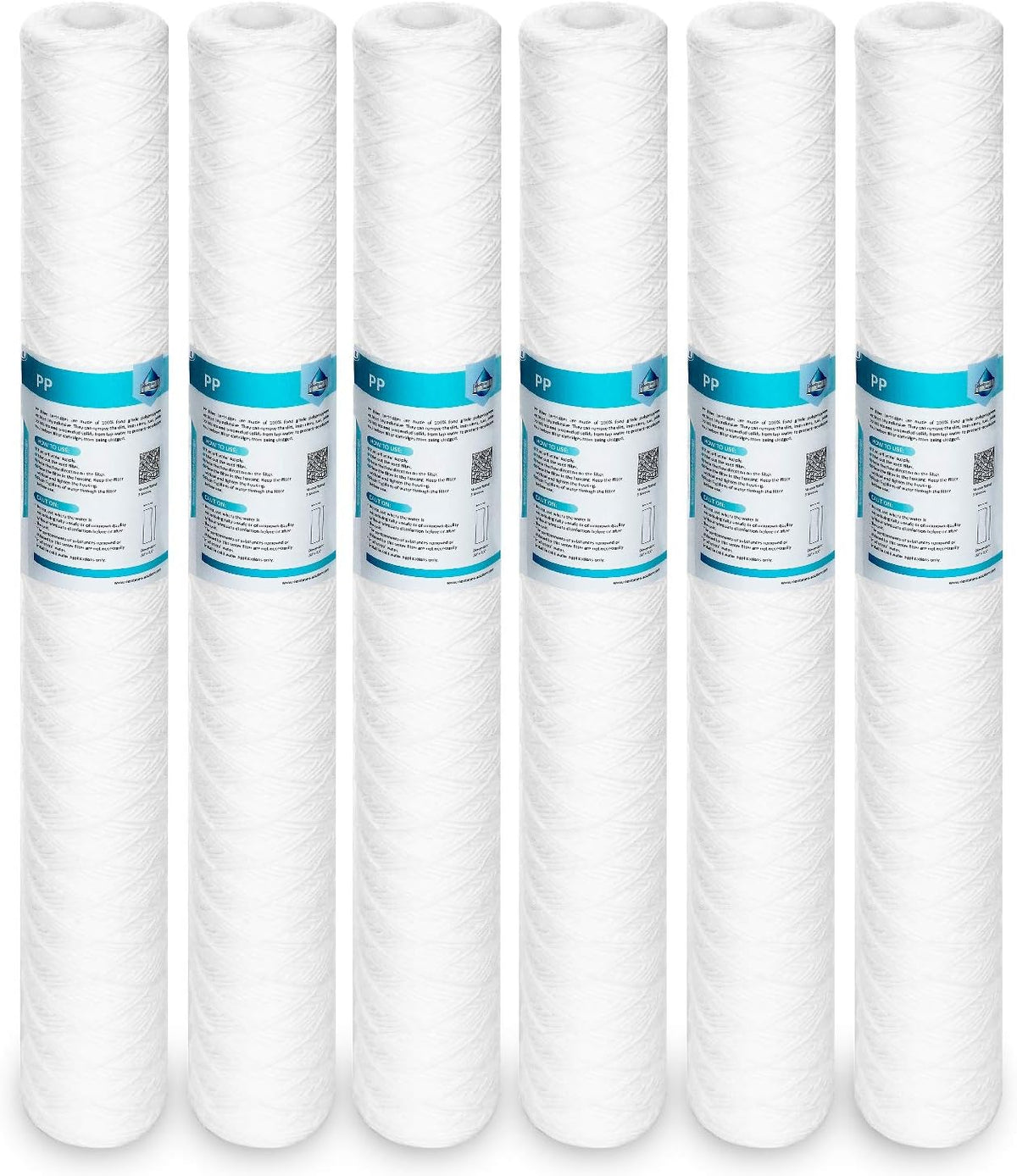 5 Micron String Wound Sediment Water Filter Cartridge 6 Pack W540739