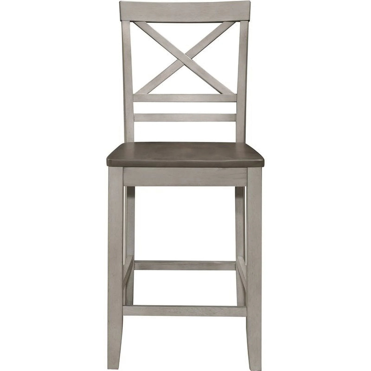 Brown and Light Gray Counter Height Chair Set of 2 V4456