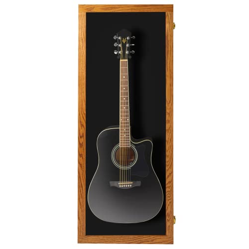 Natural Oak Acrylic Acoustic Guitar Wall Display Case K50756