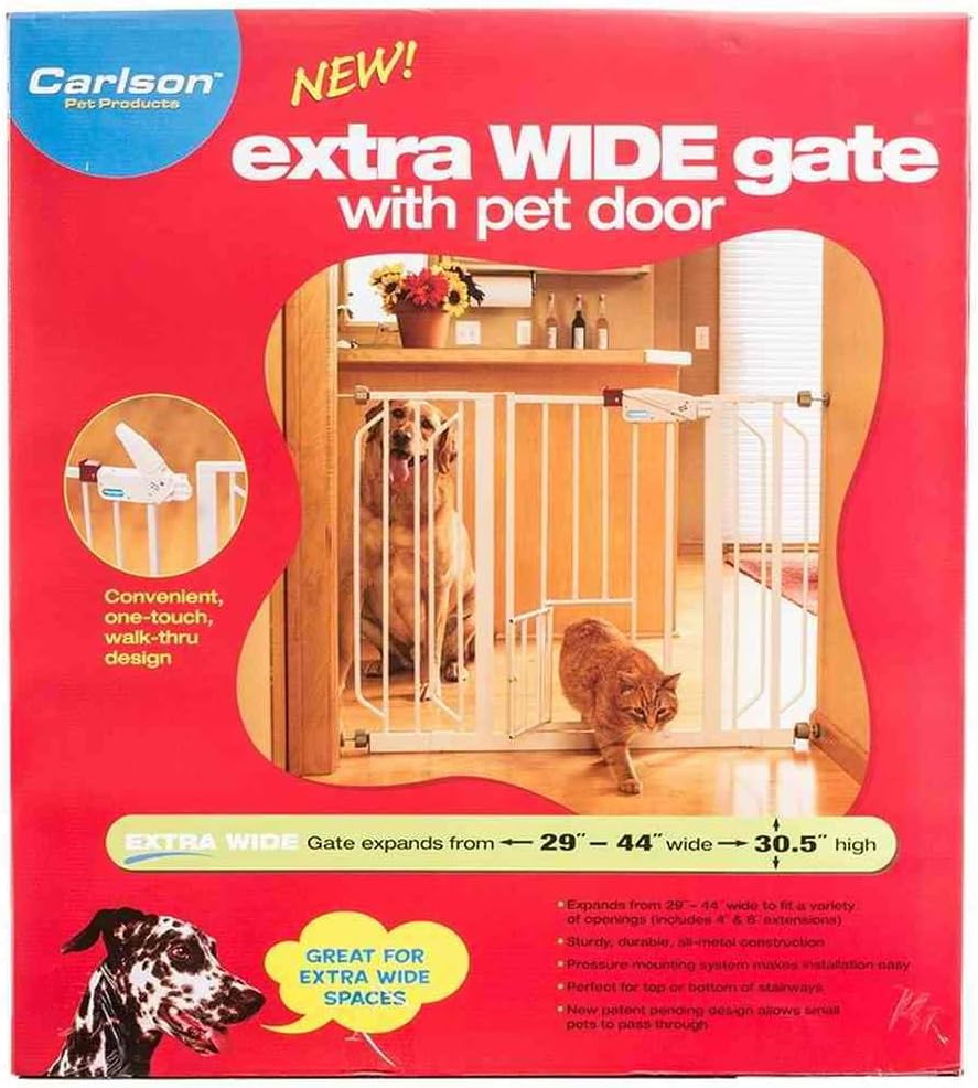 Extra Wide Walk Thru Gate Extension with Pet Door C30043