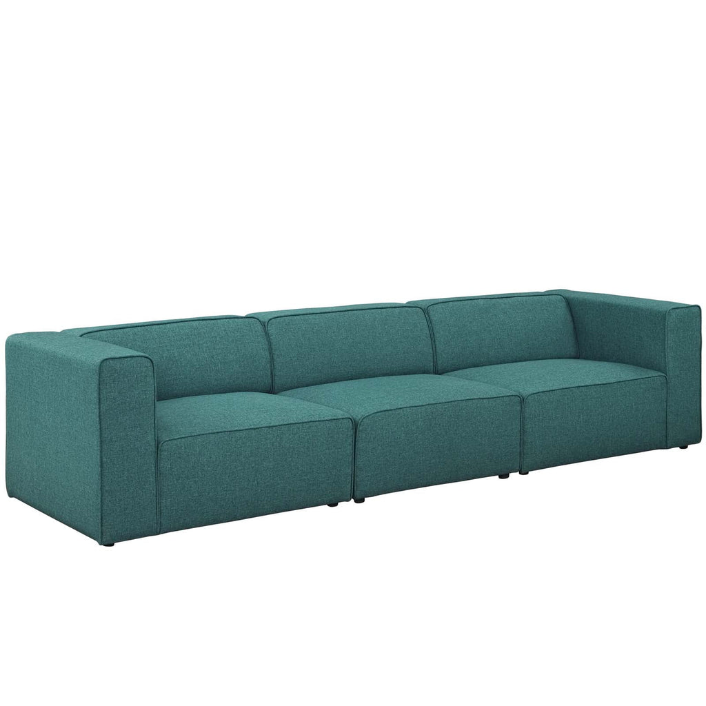 Teal 3 Piece Upholstered Fabric Sectional Sofa Set Z6745