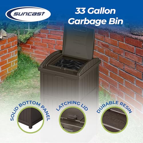 Resin 30 Gallon Outdoor Trash Container with Lid R282668