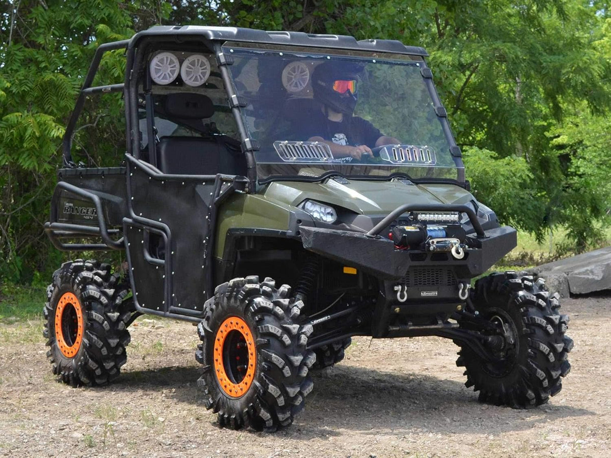 Vented Full Windshield for Polaris Ranger Full-Size 570 / Crew, 1/4 Thick Polycarbonate Q1986