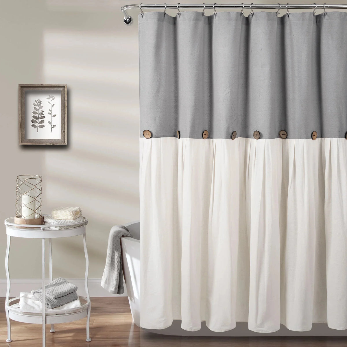 Gray Cotton Blend Shower Curtain W4721