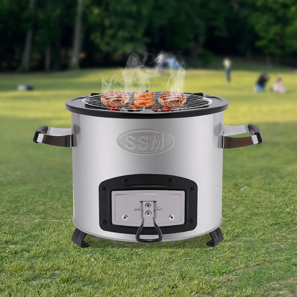 Stainless Steel Wood Burning Camping Stove with Storage Bag B4921