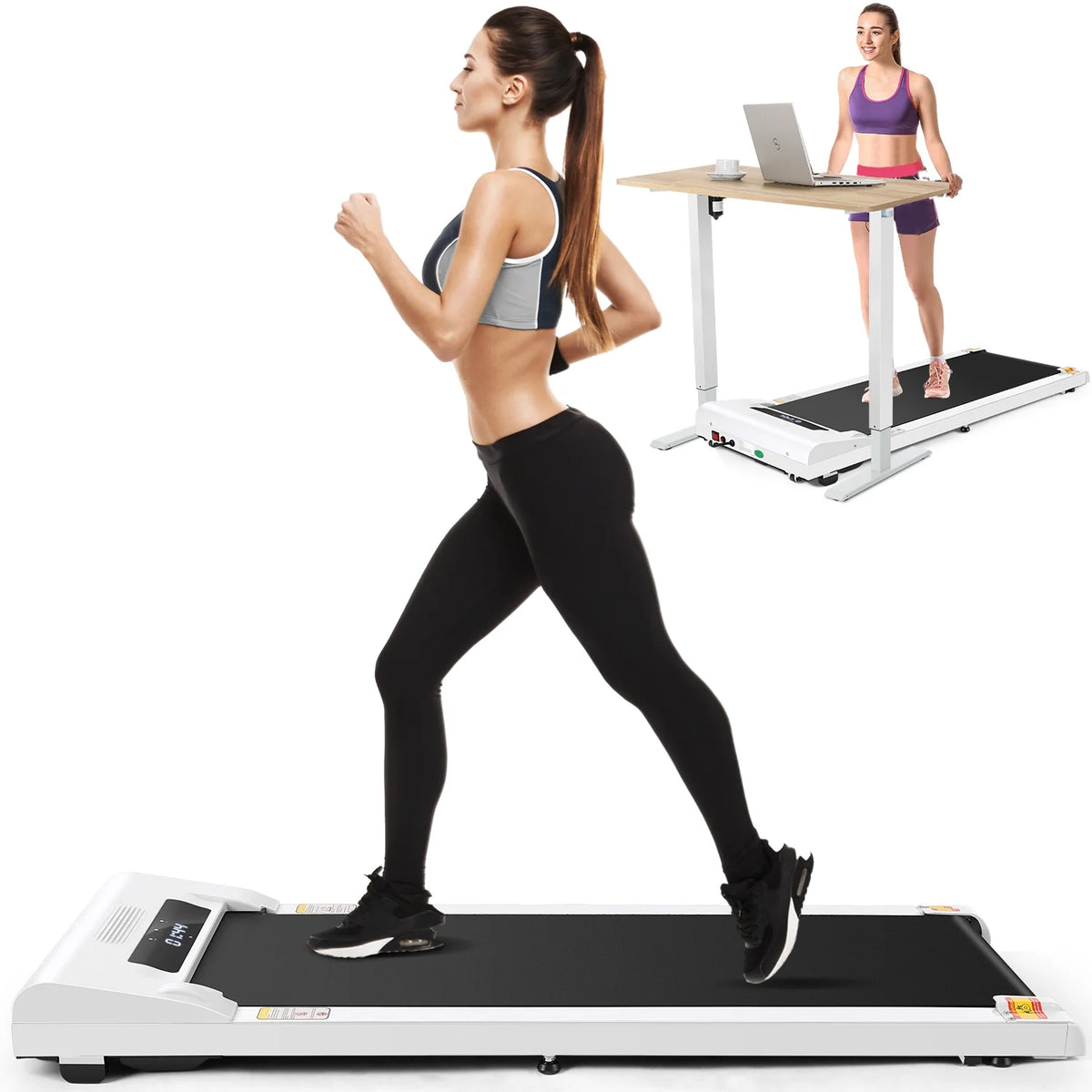 2.5HP Slim Compact Under Desk Treadmill with LED Display S70838