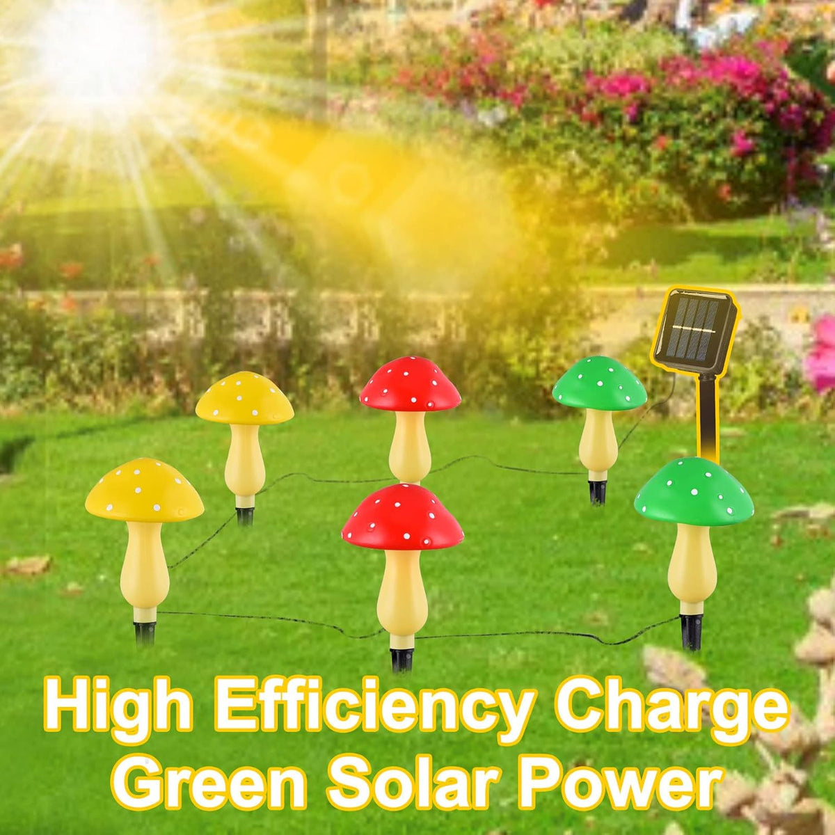 Solar Mushroom Lights Outdoor Waterproof LED Landscape Pathway Lights T2555