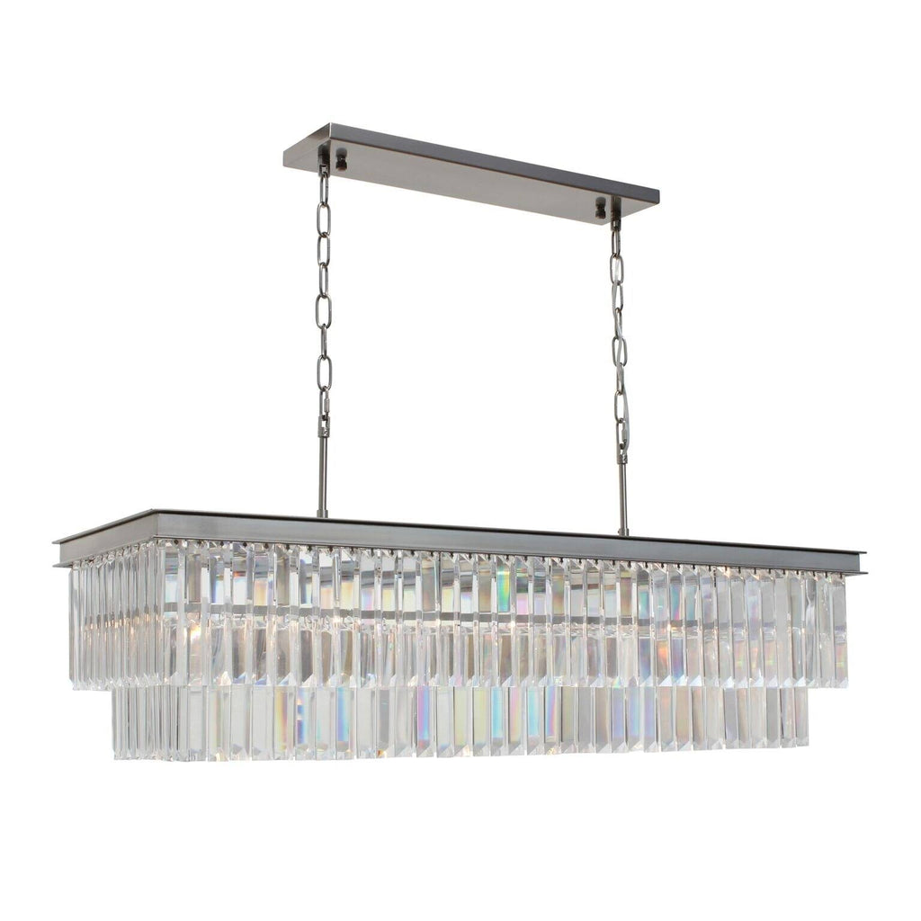 40 inch Clear Glass Crystal Prism Chandelier D758
