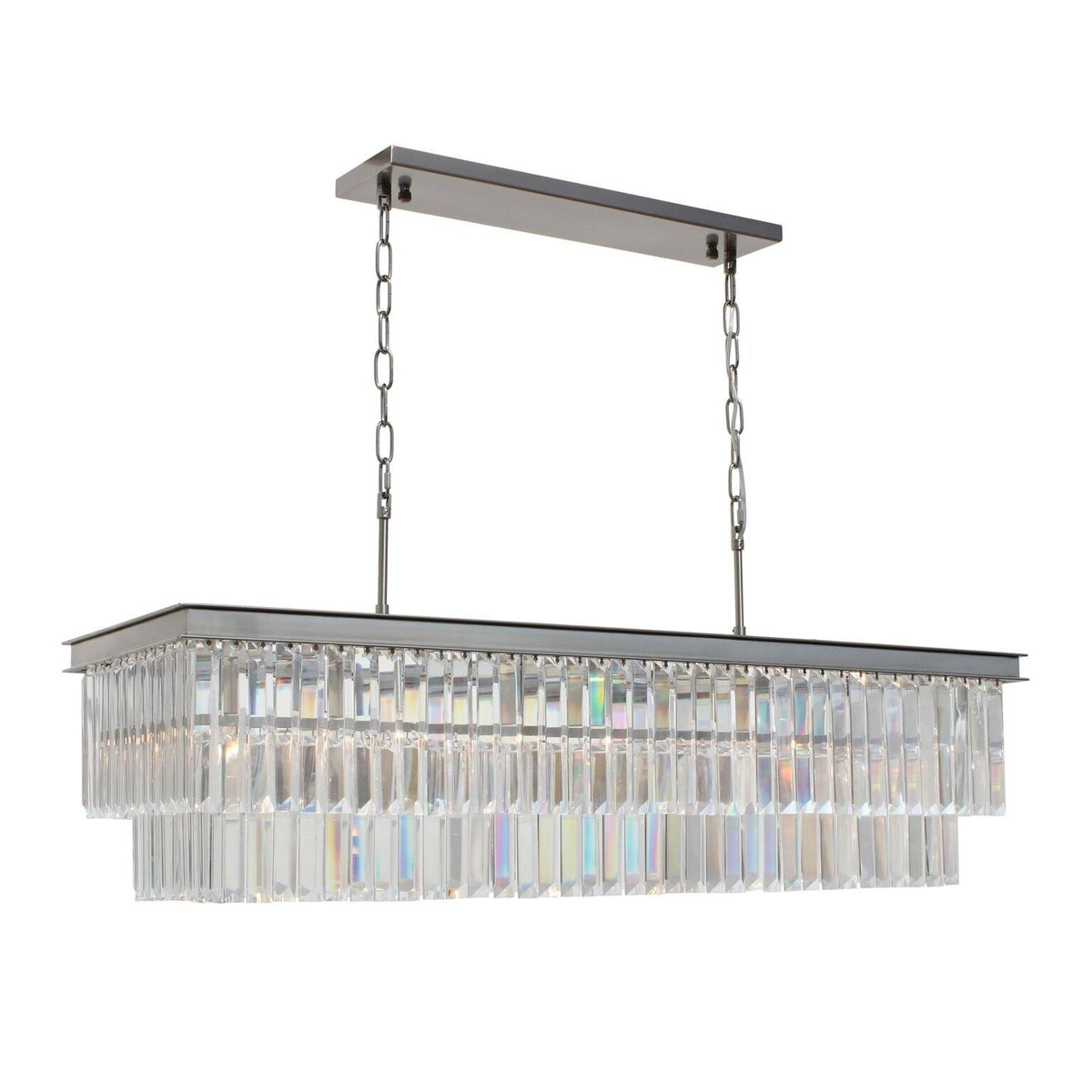 40 inch Clear Glass Crystal Prism Chandelier D758