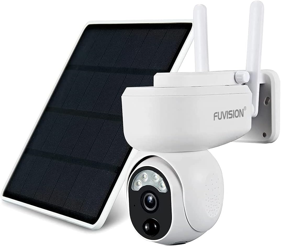 Solar Security Camera Outdoor Wireless WiFi Pan 360° View Rechargeable Battery Color Night Vision J2949