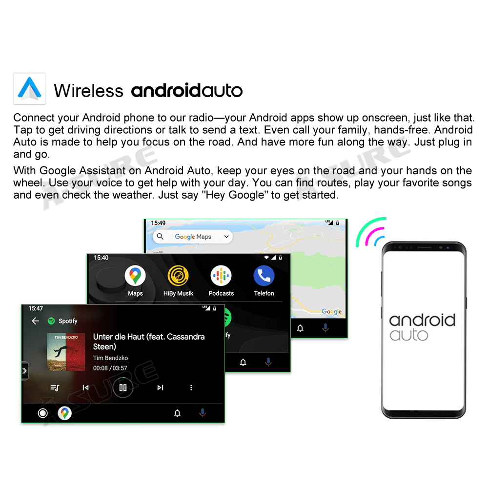 2+32GB Android 12 Car Stereo Radio with Wireless CarPlay Android Auto GPS E307144