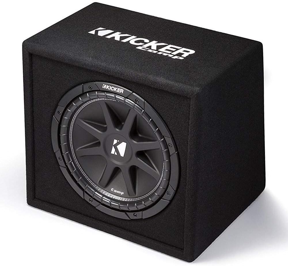 Kicker Comp 12 300W 4 Ohm Carpeted Vented Loaded Subwoofer Enclosure Q23018