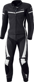 Two Piece Motorcycle Leather Suit, black-white, Size 56 M9752