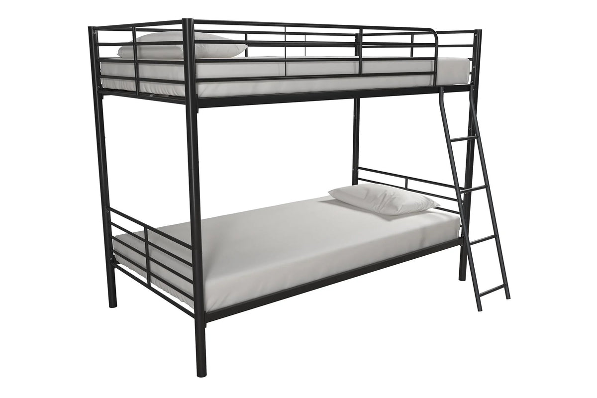 Black Twin over Twin Metal Bunk Bed V734705