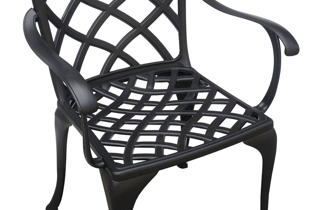 Black Table Set of 1 Table and 2 Chairs with Cabriole Legs E7203