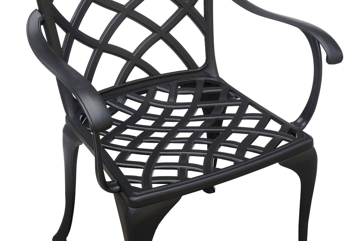 Black Table Set of 1 Table and 2 Chairs with Cabriole Legs E7203