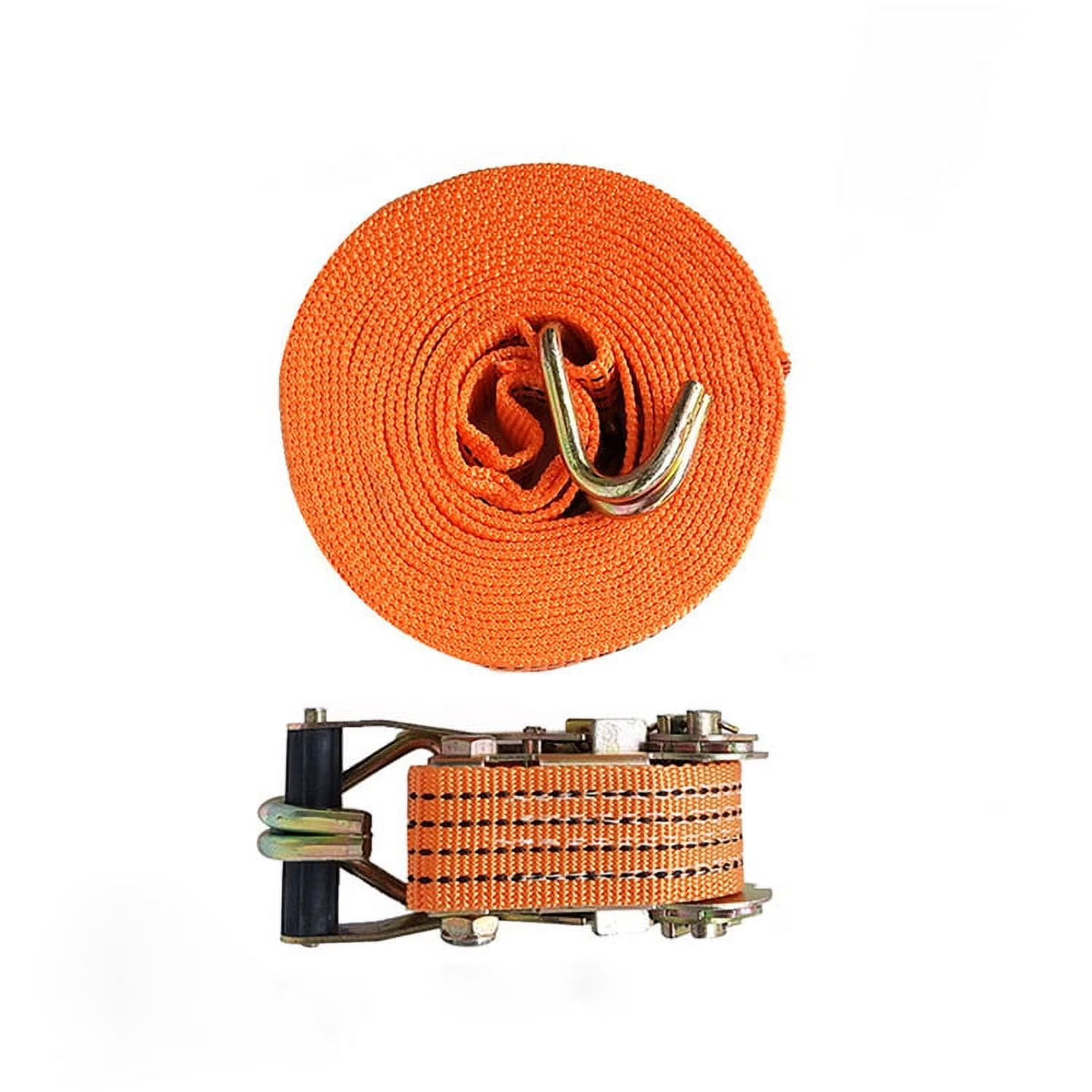 Heavy Duty Ratchet Straps with Double J-Hooks, 2 inch x 26.25 Feet, 11000 Lbs, 2 Packs V66341