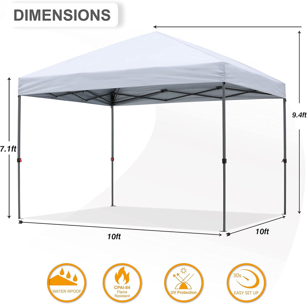 10x10FT Pop Up Canopy Tent with Carrying Bag V750