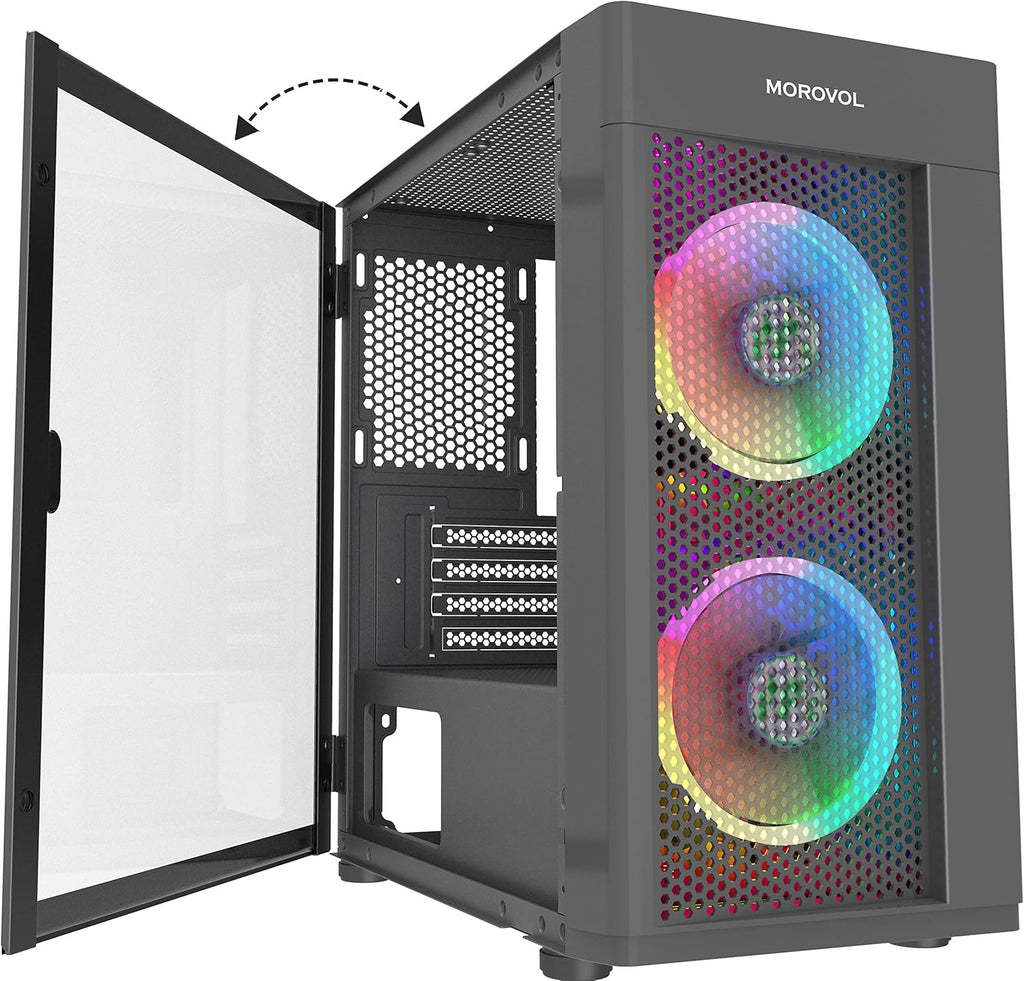 Pink Micro ATX Computer Case with Tempered Glass Panel I191