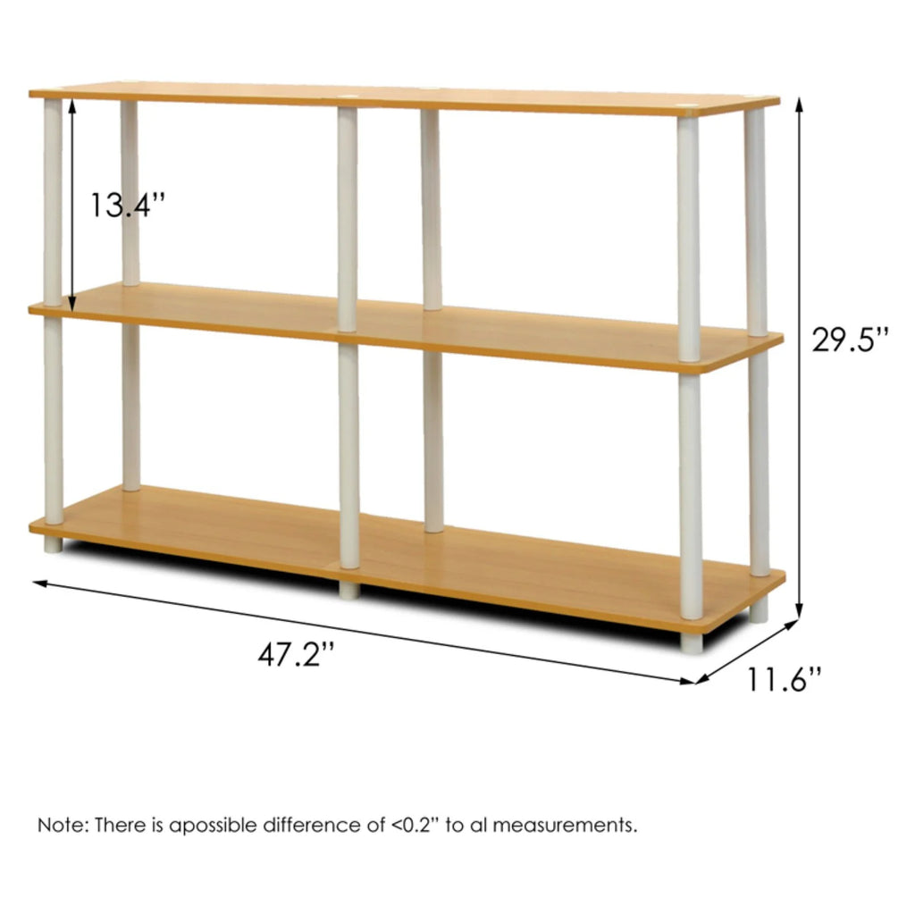 3-Tier Double Size Storage Display Rack in Black/Gray E103