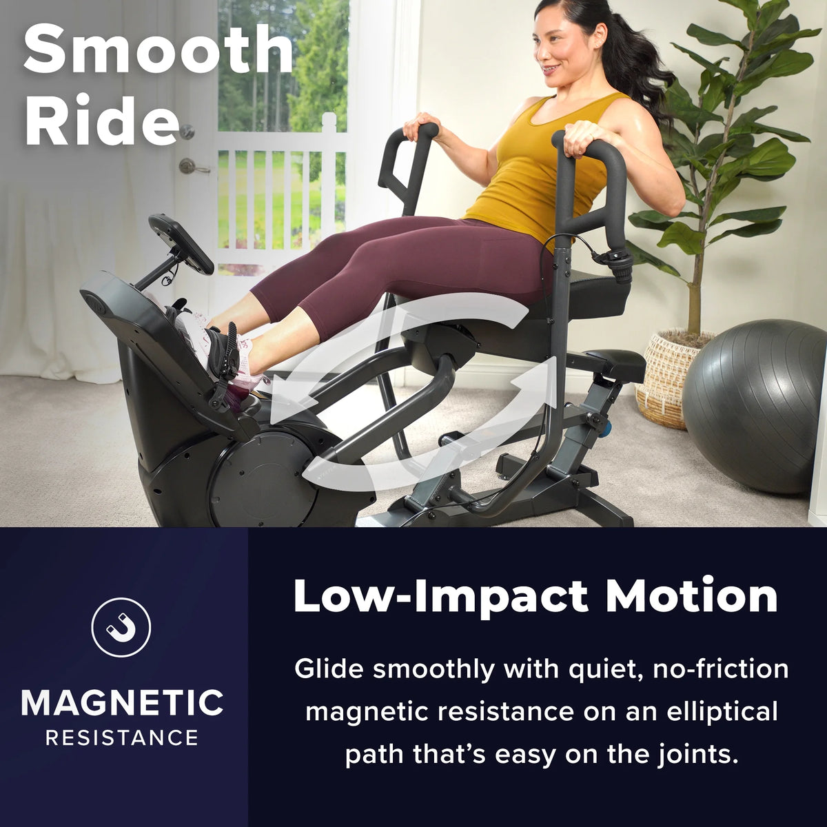 Elliptical Rower Resistance Workout Machine U3367
