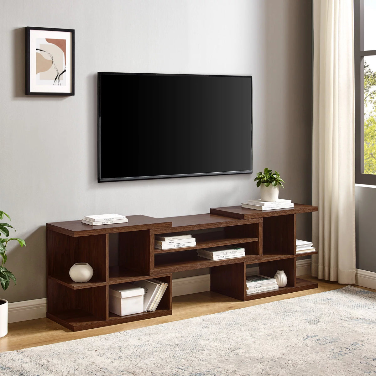 55” Extendable TV Stand, Dark Walnut I2026