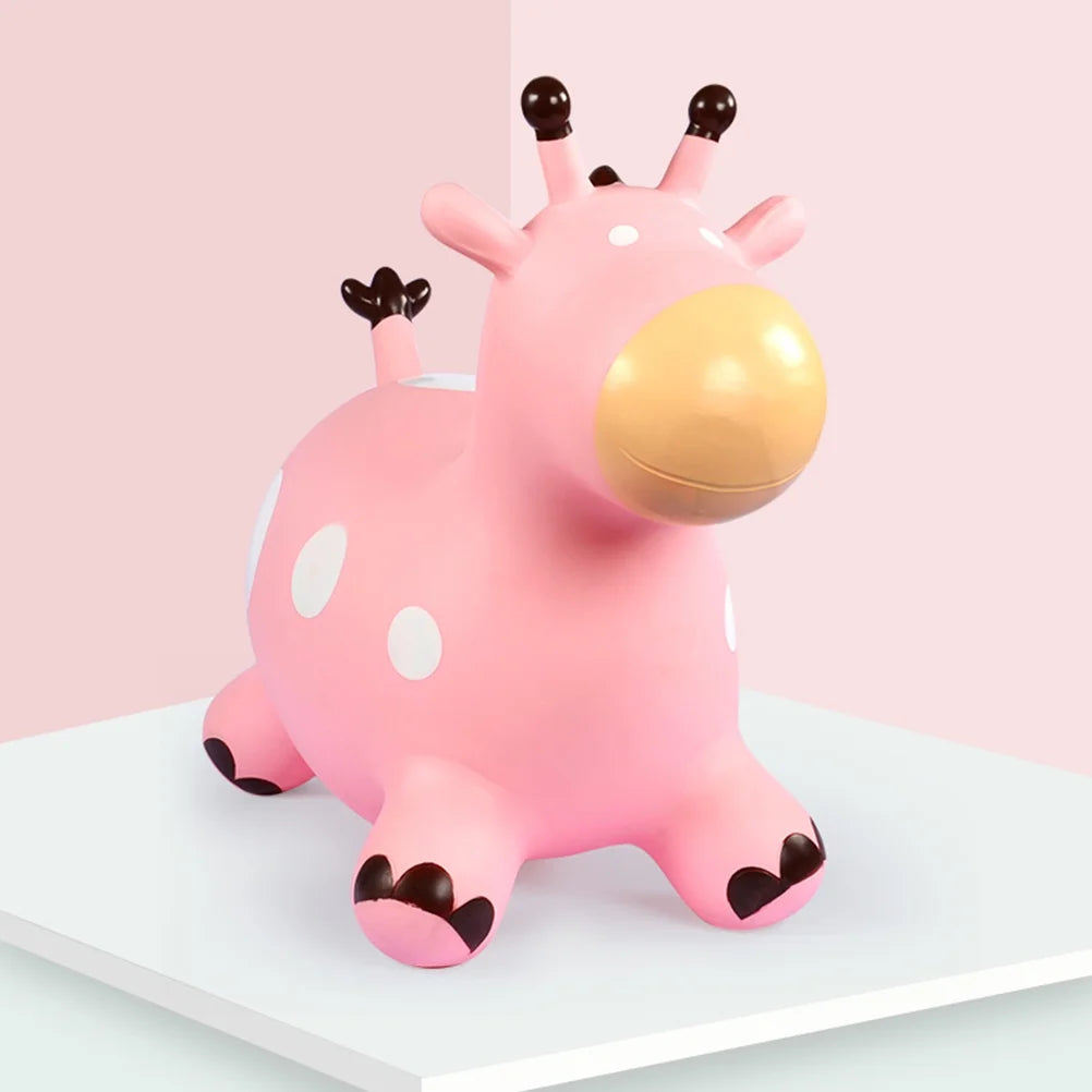 Inflatable Bouncing Horse Toy with Air Pump (Pink) L87675