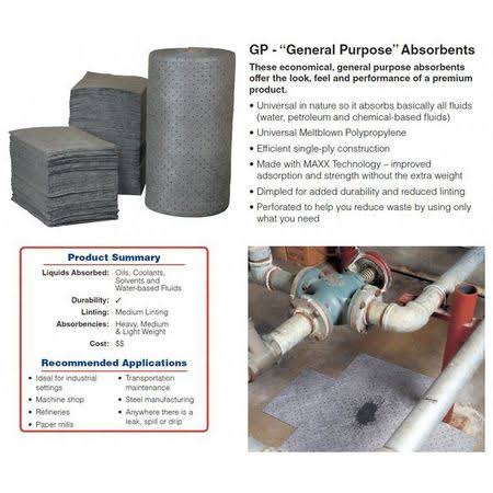 Gray Absorbent Pad, Universal, PK100 D24718