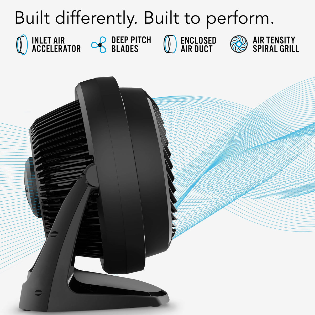 Black Whole Room Air Circulator Floor Fan I743
