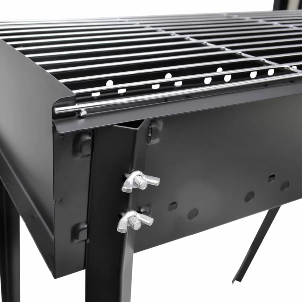 Charcoal BBQ Stand Steel Barbecue Grill Black I79552