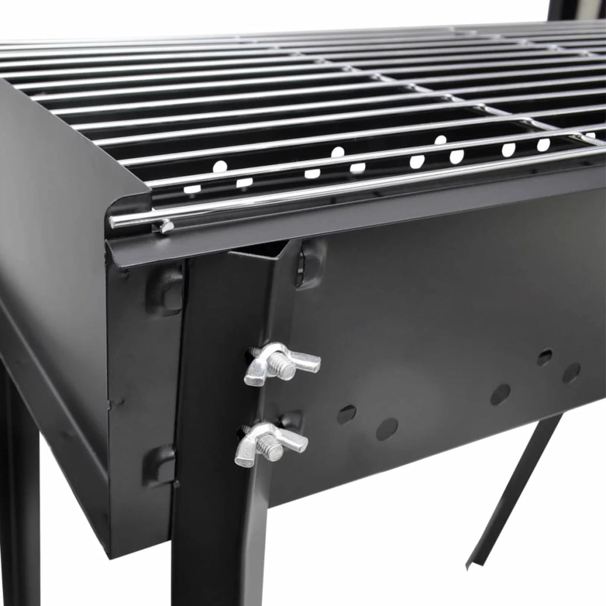 Charcoal BBQ Stand Steel Barbecue Grill Black I79552