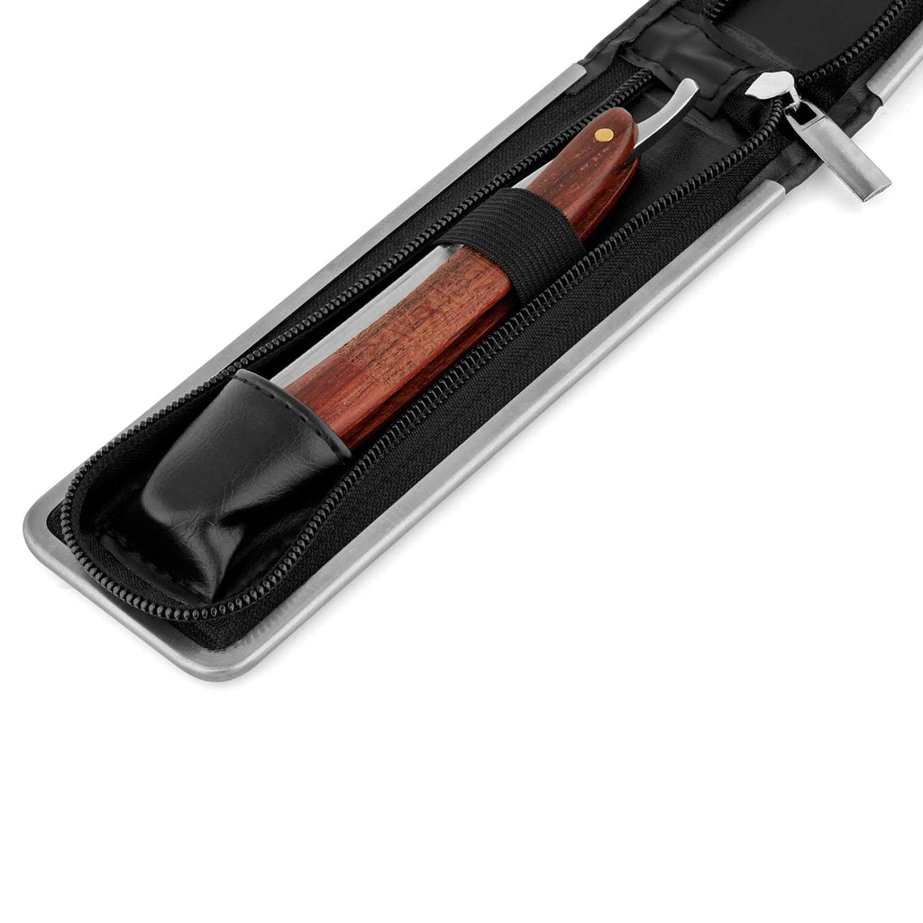 Mahogany Wood Carved Straight Razor L5195