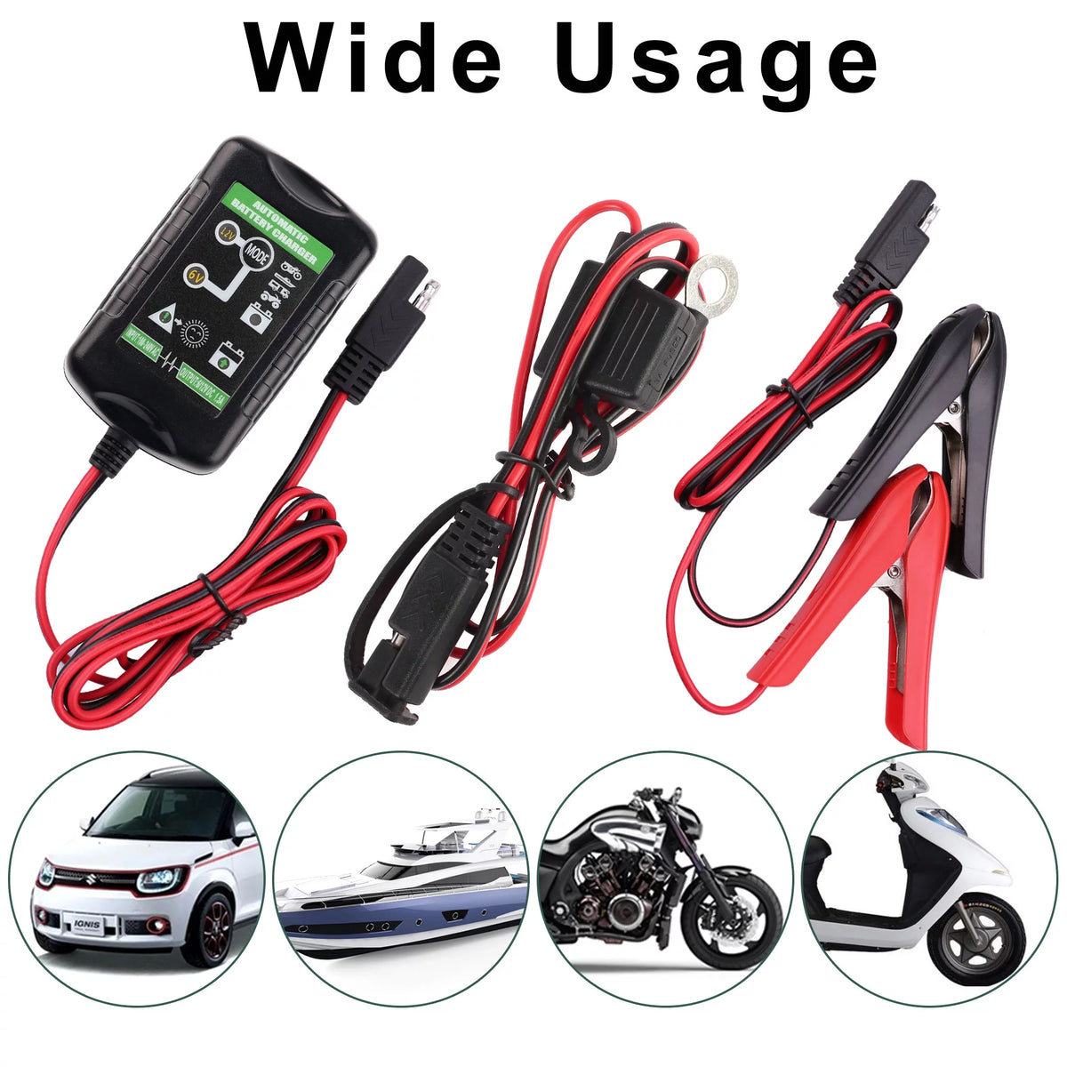 6V 12V 1.5A Automatic Battery Trickle Charger D54341