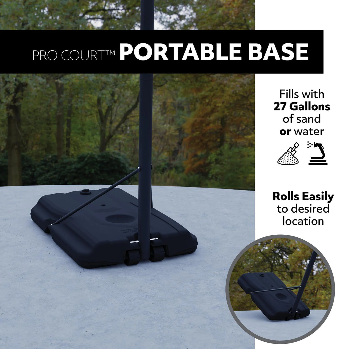 Adjustable Portable Basketball Hoop 44-Inch Polycarbonate K515