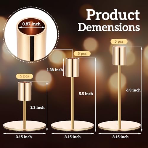 36 Pcs Matte Black Metal Candle Holders D744