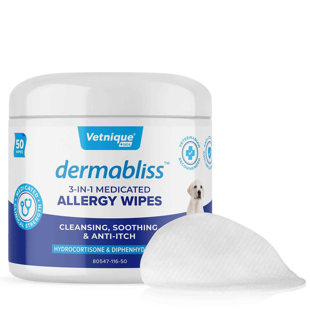 Medicated Hydrocortisone Allergy Cat & Dog Wipes U611