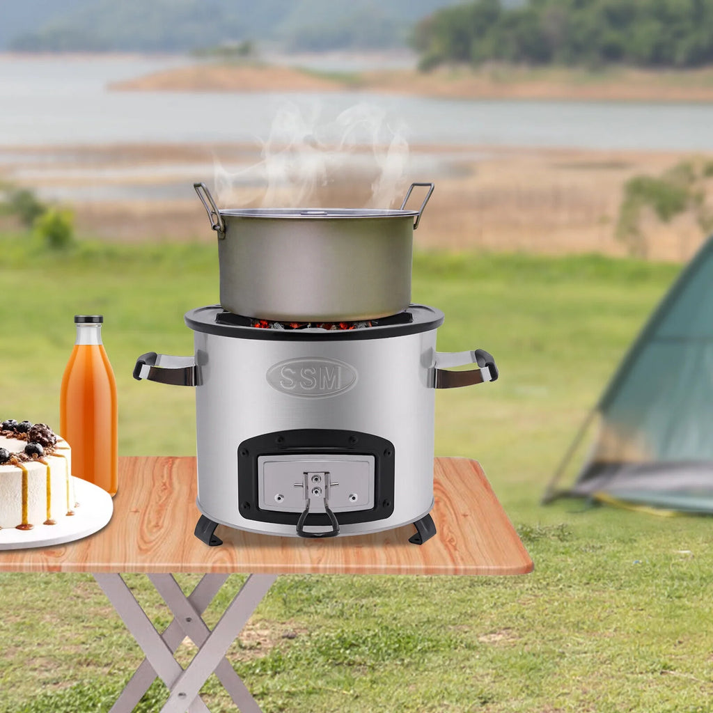 Stainless Steel Wood Burning Camping Stove with Storage Bag B4921