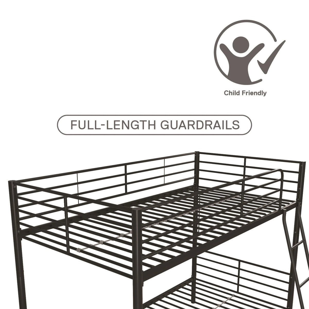 Black Twin over Twin Metal Bunk Bed V734705