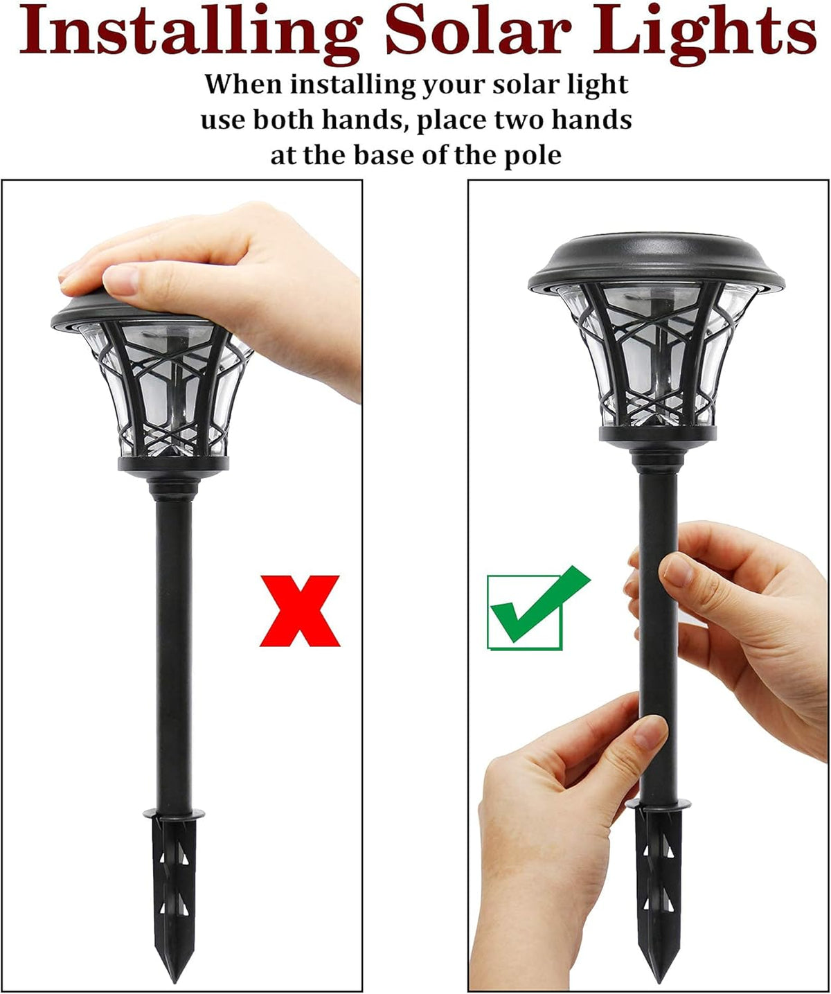 6 Pack Solar Powered Pathway Lights, Warm White R681