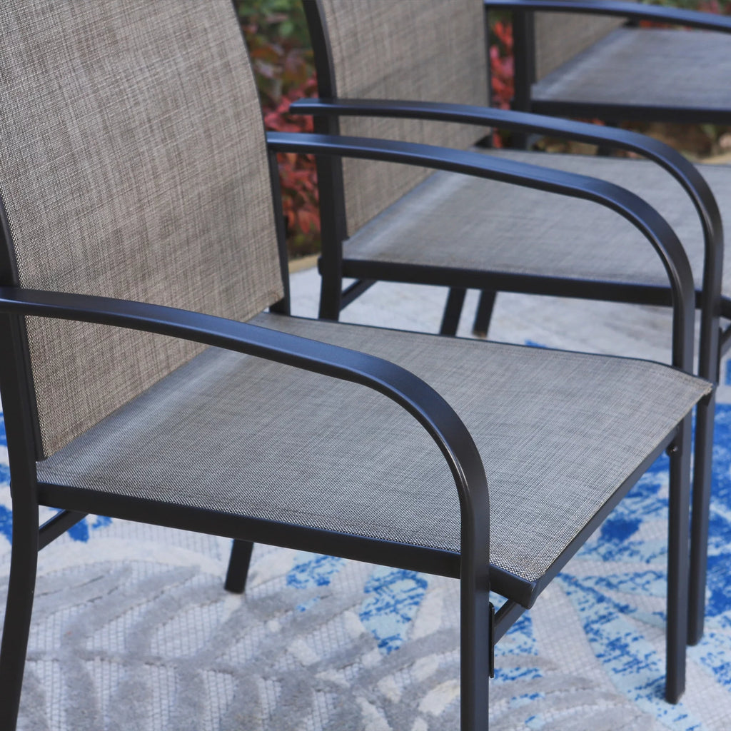 7-Piece Outdoor Patio Dining Set with 6 Textilene Chairs & Metal Table Q51003
