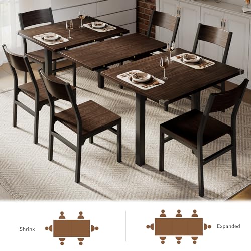 7-Piece Extendable Dining Table Set with 6 Chairs G746915